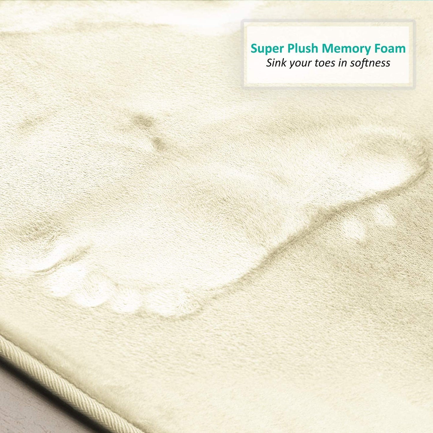 Bathroom Rugs Memory Foam Bath Mat Set for Bathroom, Non Slip Absorbent Velvet - Fast Drying –Bathroom Rug and Contour Rug Set 3 Piece - White