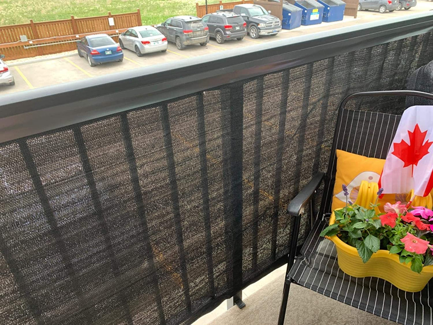 Balcony Privacy Screen Fence Cover, Privacy Screen UV-Resistant Visibility Reduction Fence Screen for Balcony, Backyard, Patio, Porch, Garden (Dark Grey)