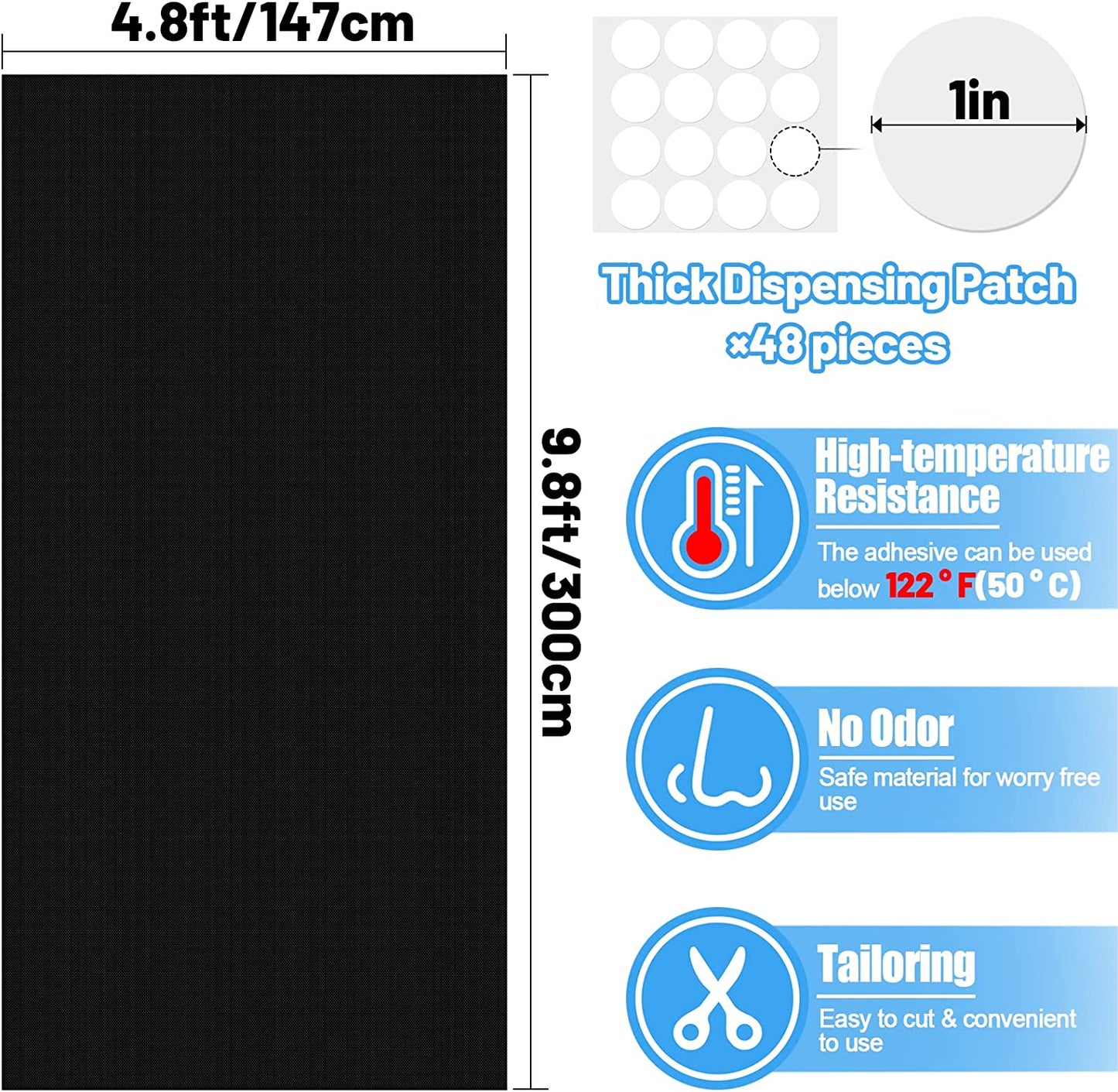 Portable Blackout Curtains,100% Blackout Shades for Bedroom Travel Apartment Nursery, Cut Easily Temporary Blackout Shades with Reusable Adhesive