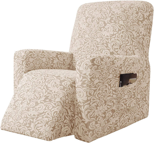 Stretch Rocking Recliner Silpcover with Side Pocket, Linen