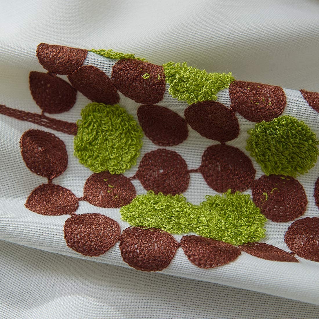 1x Floral Embroidered Farmhouse Tie Up Shade Curtain for Small Window Rod Pocket