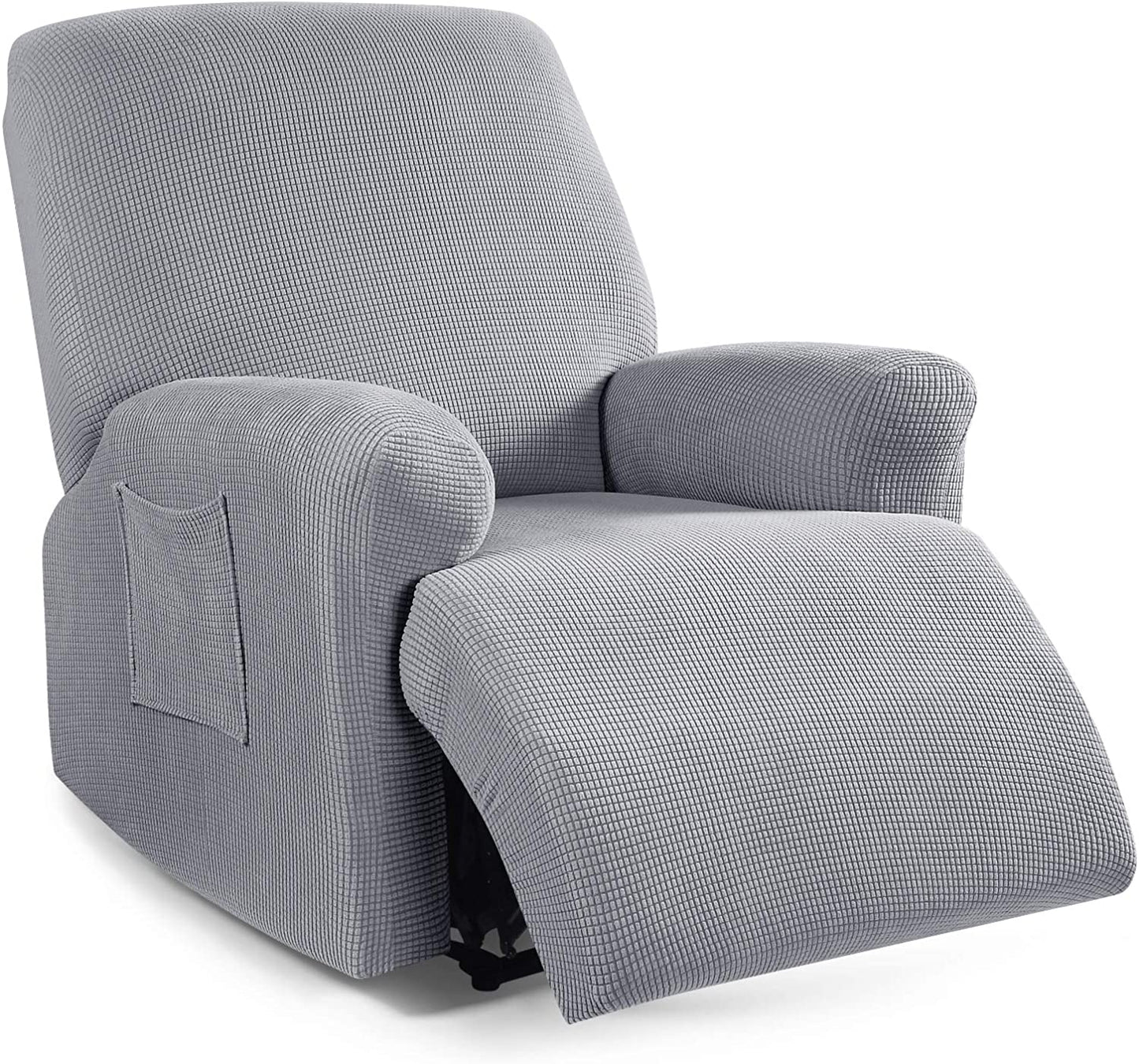 Recliner Sofa Covers Stretch for 1/2/3 Seats Jacquard Pattern Furniture Protector, Light Grey