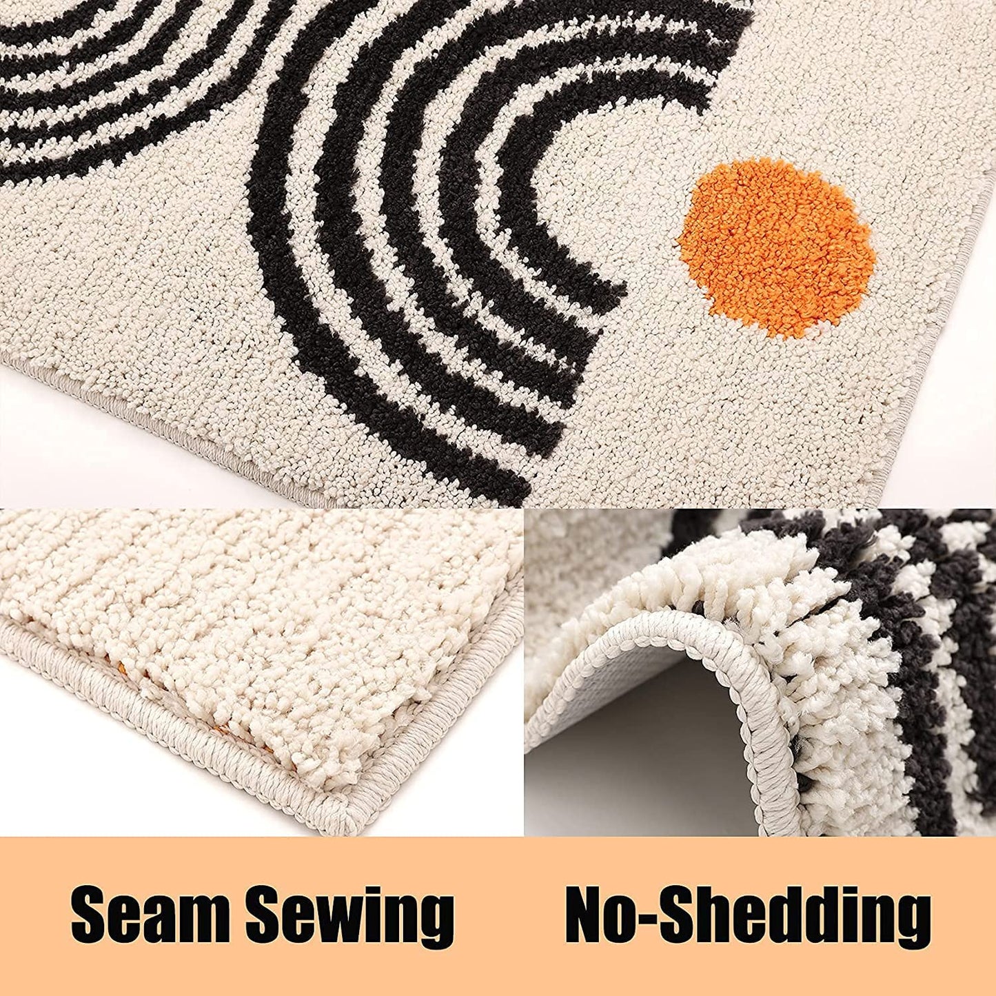 Bath Rugs Set of 2pcs  (45cm x 70cm&50cm x 80cm, Beige)