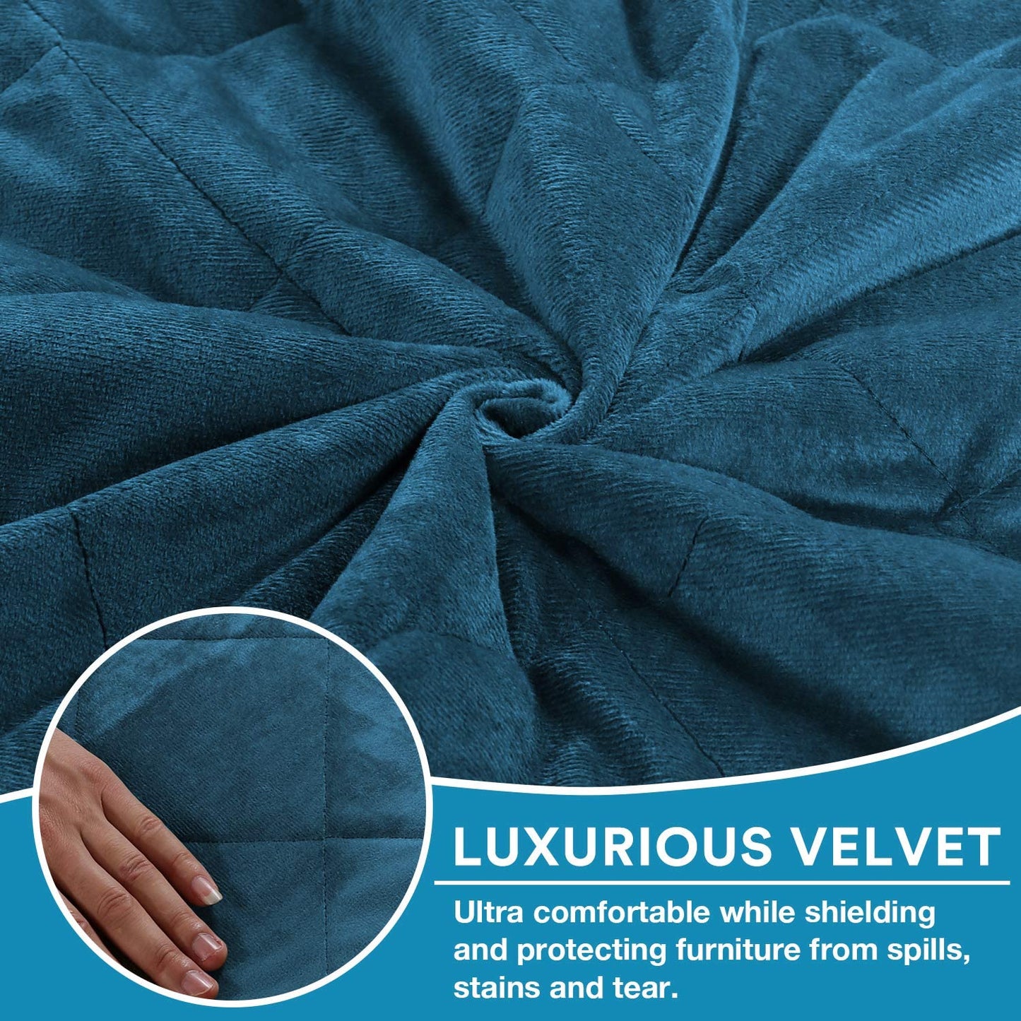 Recliner Covers Velvet Slip Resistant Recliner Sofa Slipcover Seat  Couch Furniture Protector with Elastic Straps Recliner Cover - Peacock Blue
