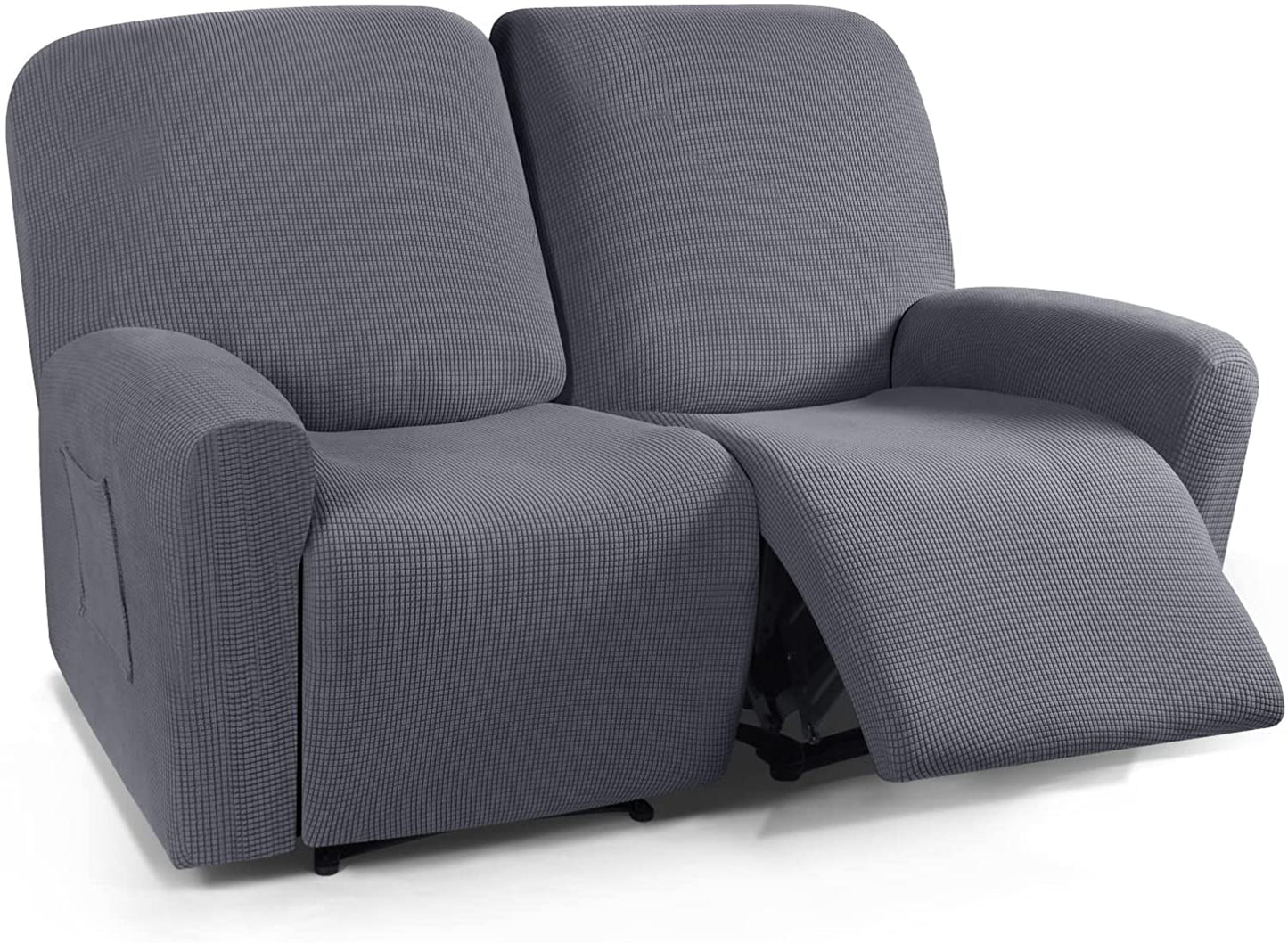 Recliner Sofa Covers Stretch for 1/2/3 Seats Jacquard Pattern Furniture Protector, Grey
