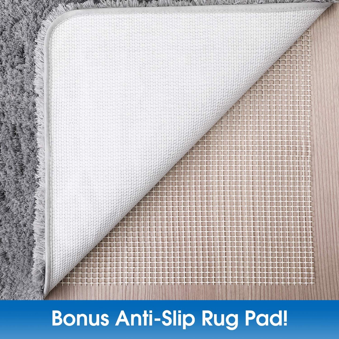 Bathroom Rug Bath Mat, Water Absorbent Shaggy Bathroom Mat, Non Slip Microfiber Machine Washable Bathroom Mat for Bathroom, Shower, Tub, Gray