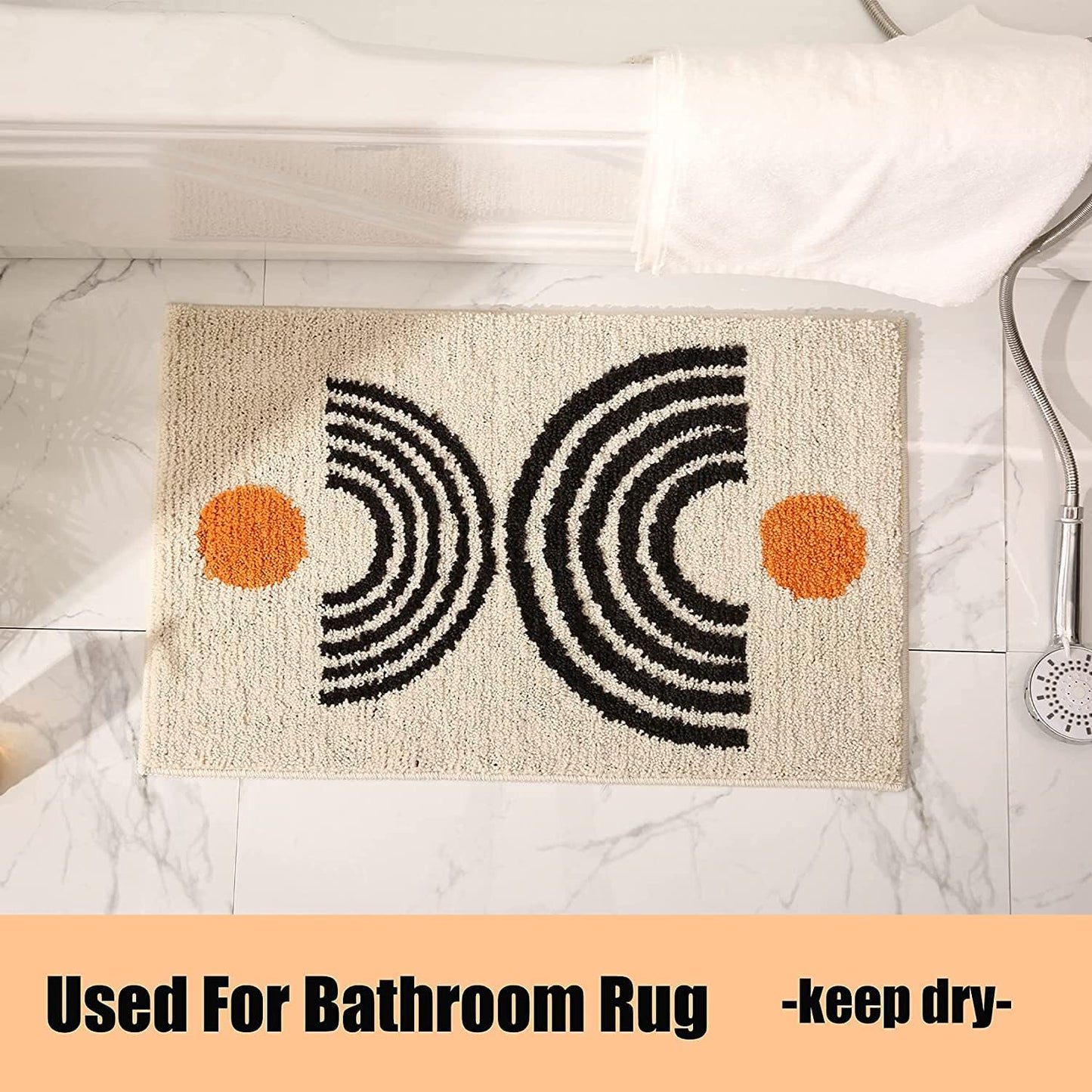 Bath Rugs Set of 2pcs  (45cm x 70cm&50cm x 80cm, Beige)