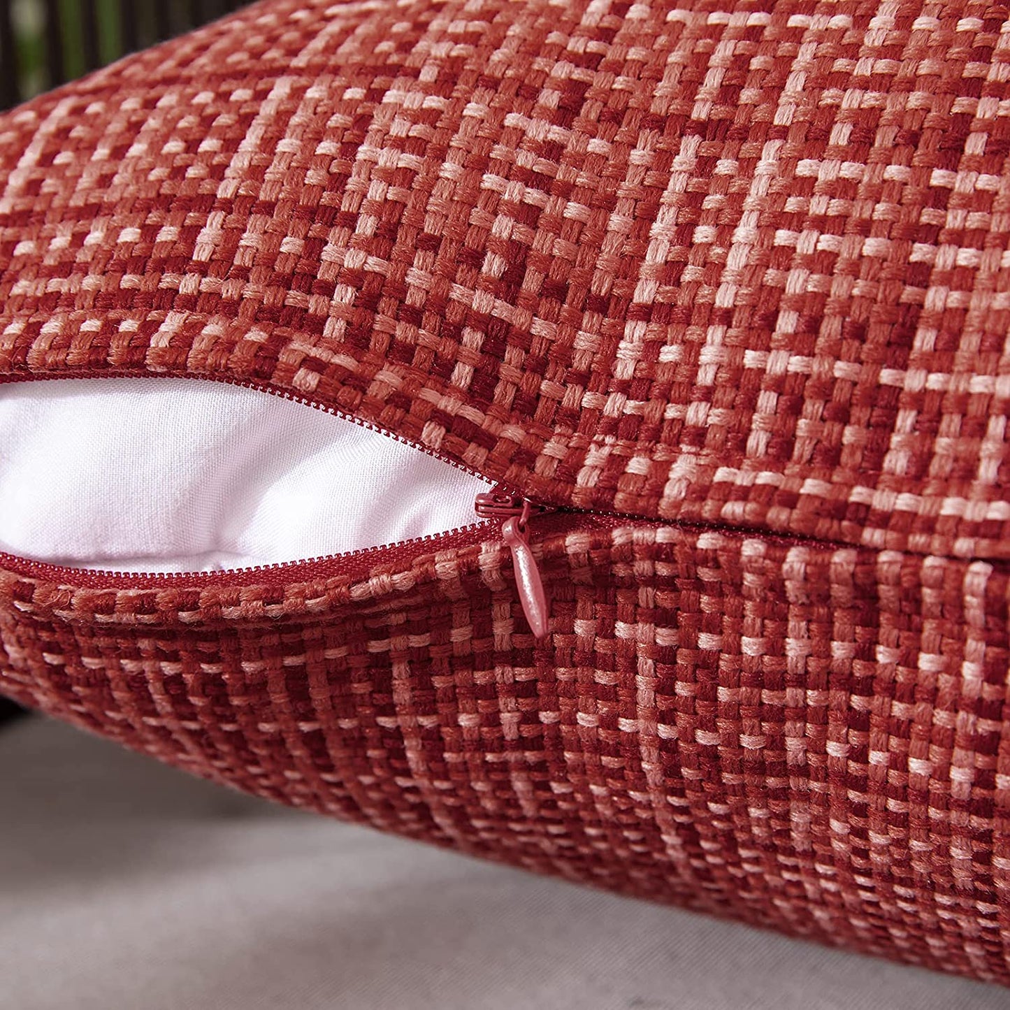 Outdoor Waterproof Throw Pillows for Tent Patio Garden Couch Sofa Pack of 2, Red