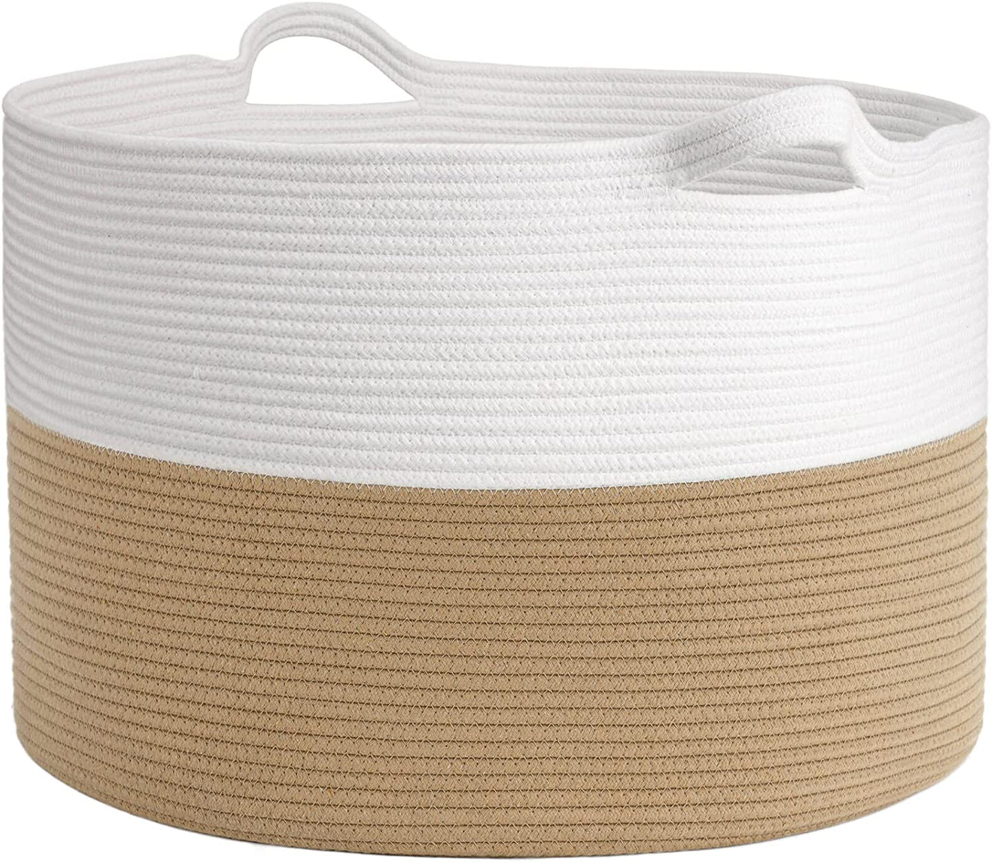 Laundry Baskets Storage Basket with Handles,Decorative Basket for Living room,Woven Storage Basket for Toys Bin-22x14in,Gradient Yellow