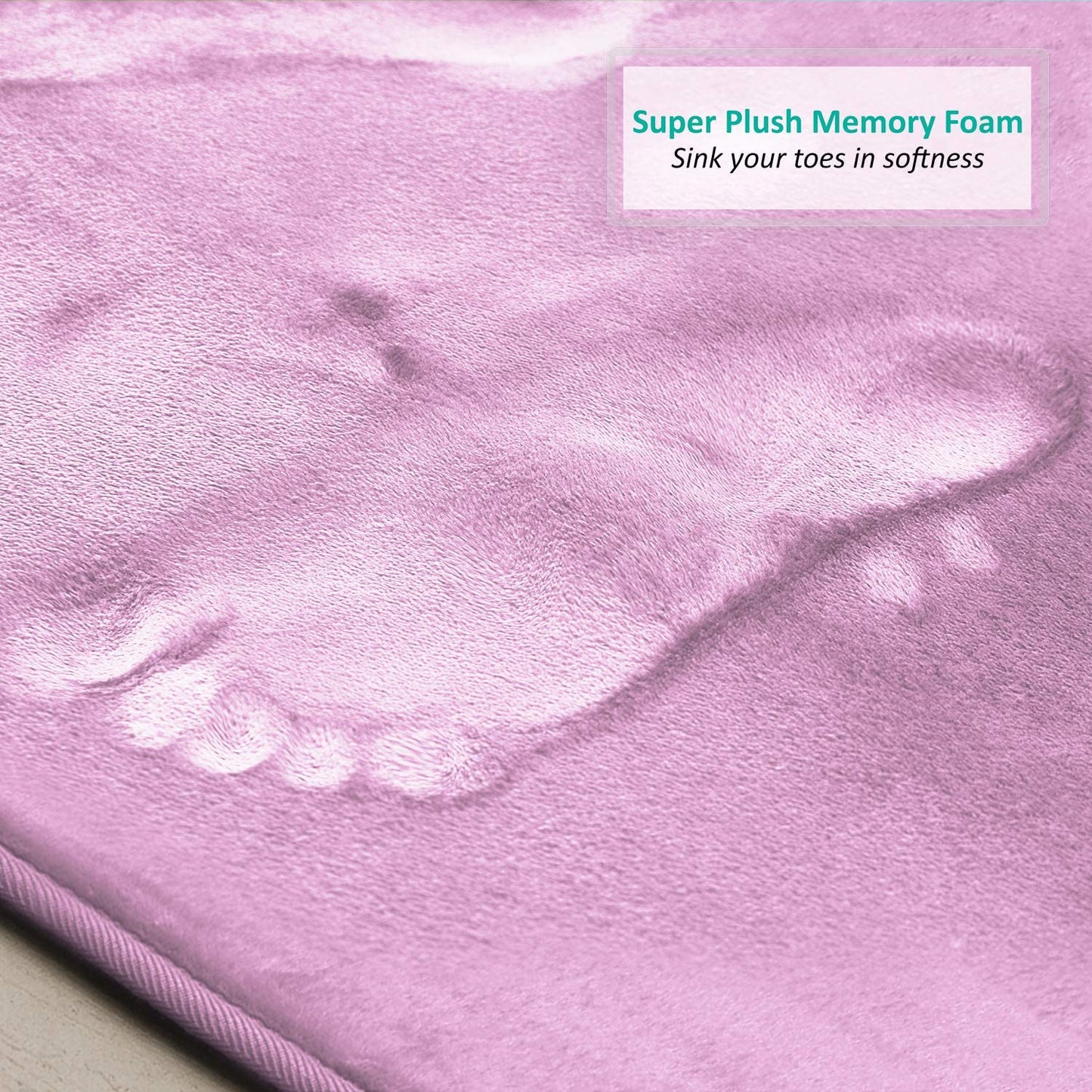 Bathroom Rugs Memory Foam Bath Mat Set for Bathroom, Non Slip Absorbent Velvet - Fast Drying –Bathroom Rug and Contour Rug Set 3 Piece -Lavender