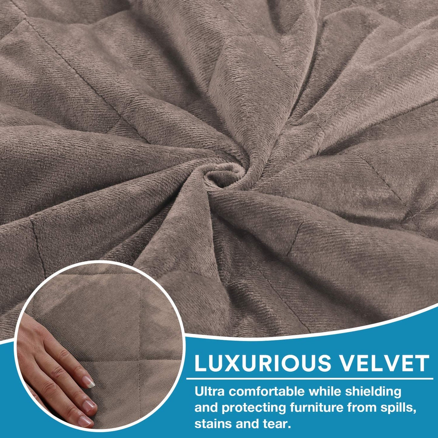 Recliner Covers Velvet Slip Resistant Recliner Sofa Slipcover Seat  Couch Furniture Protector with Elastic Straps Recliner Cover - Taupe