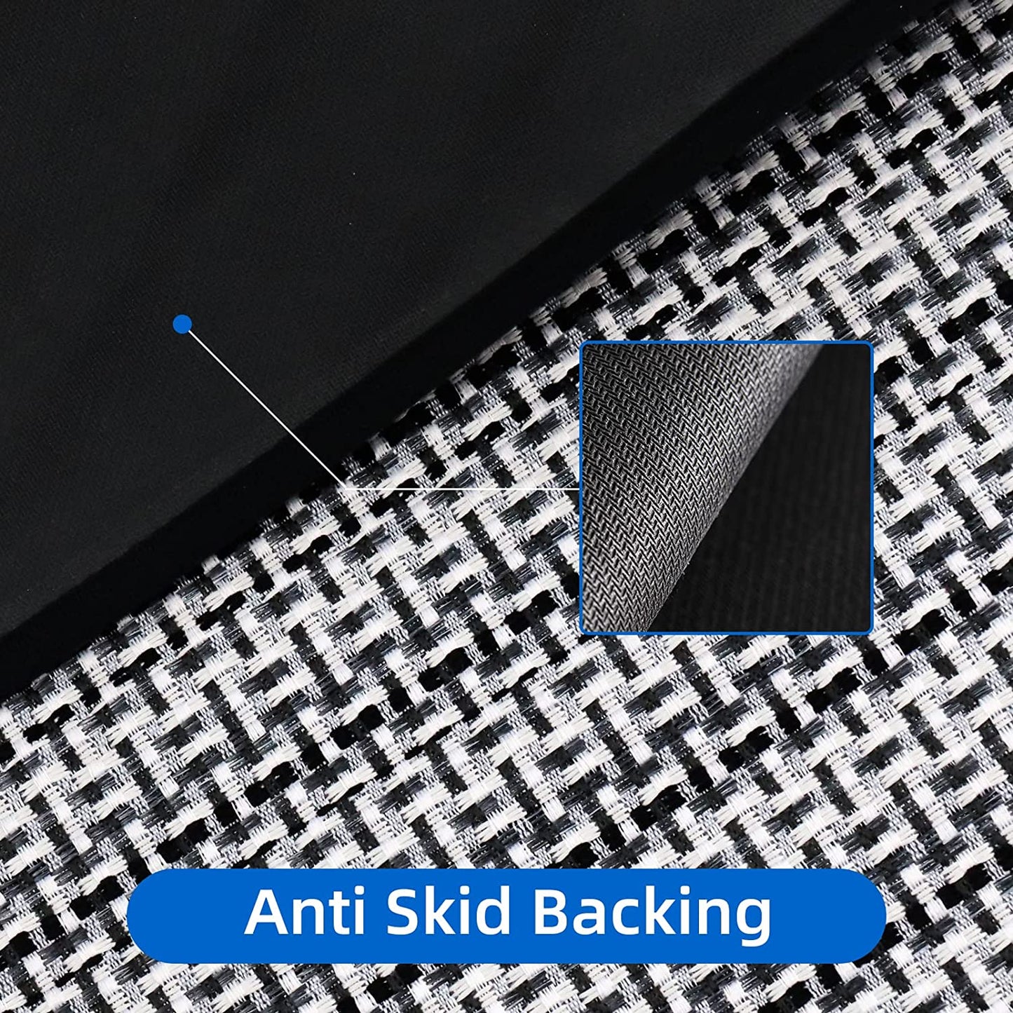 Kitchen Rugs and Mats Non Skid Washable Absorbent Kitchen Runner Rugs Sets of 2 Comfort Weave Kitchen Floor Mats for in Front of Sink Kitchen Hallway Laundry Room, Black