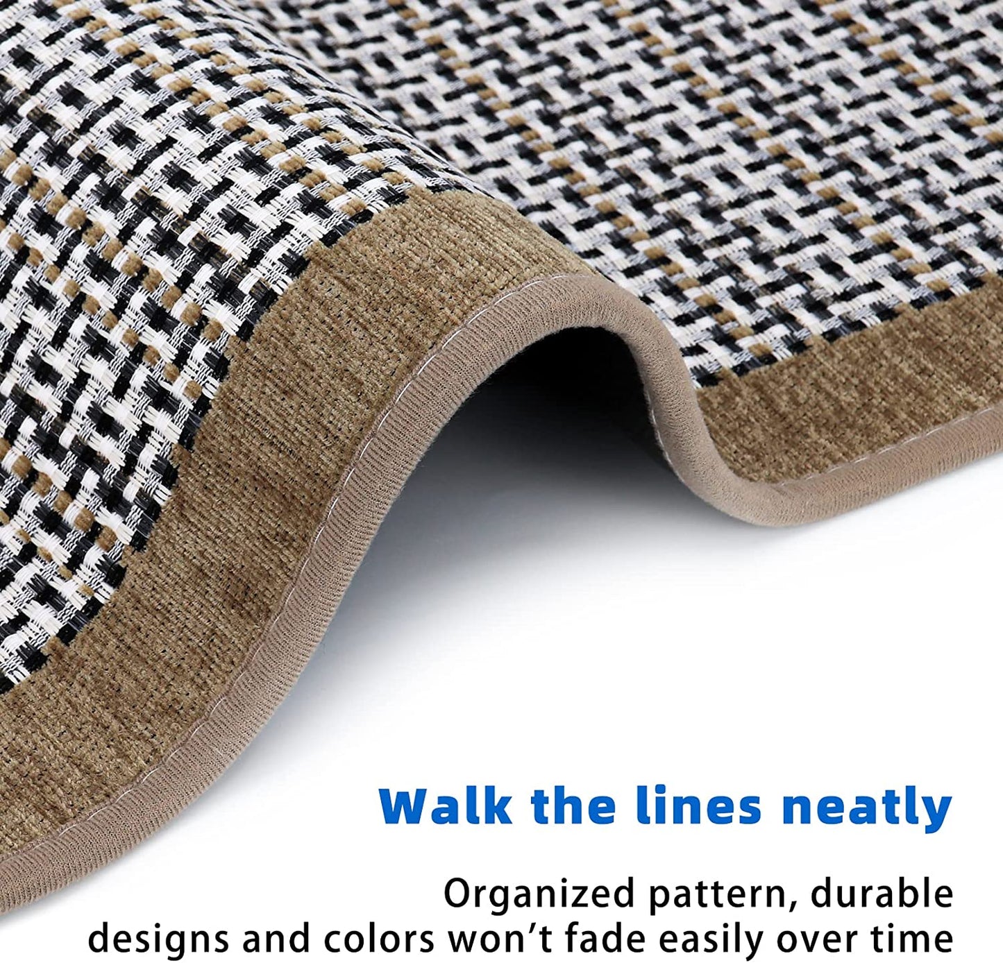 Kitchen Rugs and Mats Non Skid Washable Absorbent Kitchen Runner Rugs Sets of 2 Comfort Weave Kitchen Floor Mats for in Front of Sink Kitchen Hallway Laundry Room, Beige