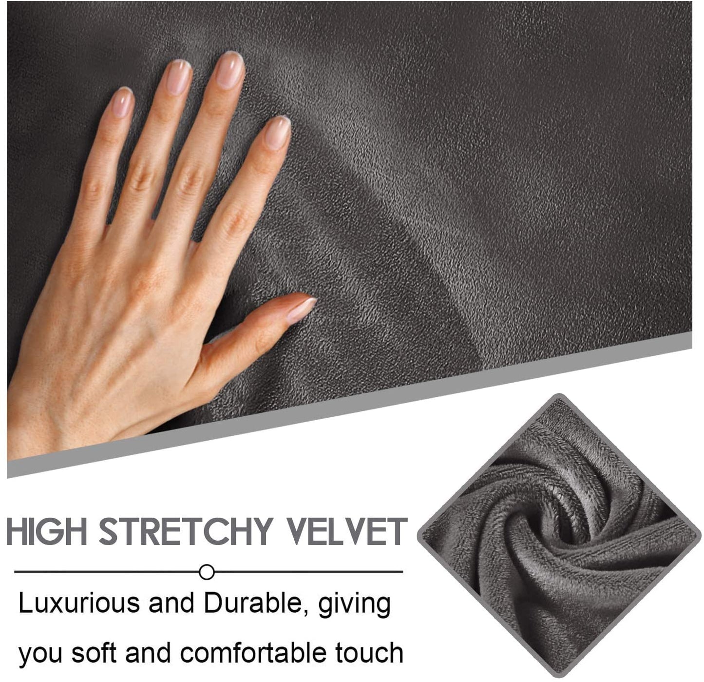 1 Seat Recliner Cover, Velvet Stretch Reclining Chair Covers for 1 Cushion Reclining Sofa, Single Seat Recliner Couch Cover, Thick, Very Soft, Machine Washable, Grey