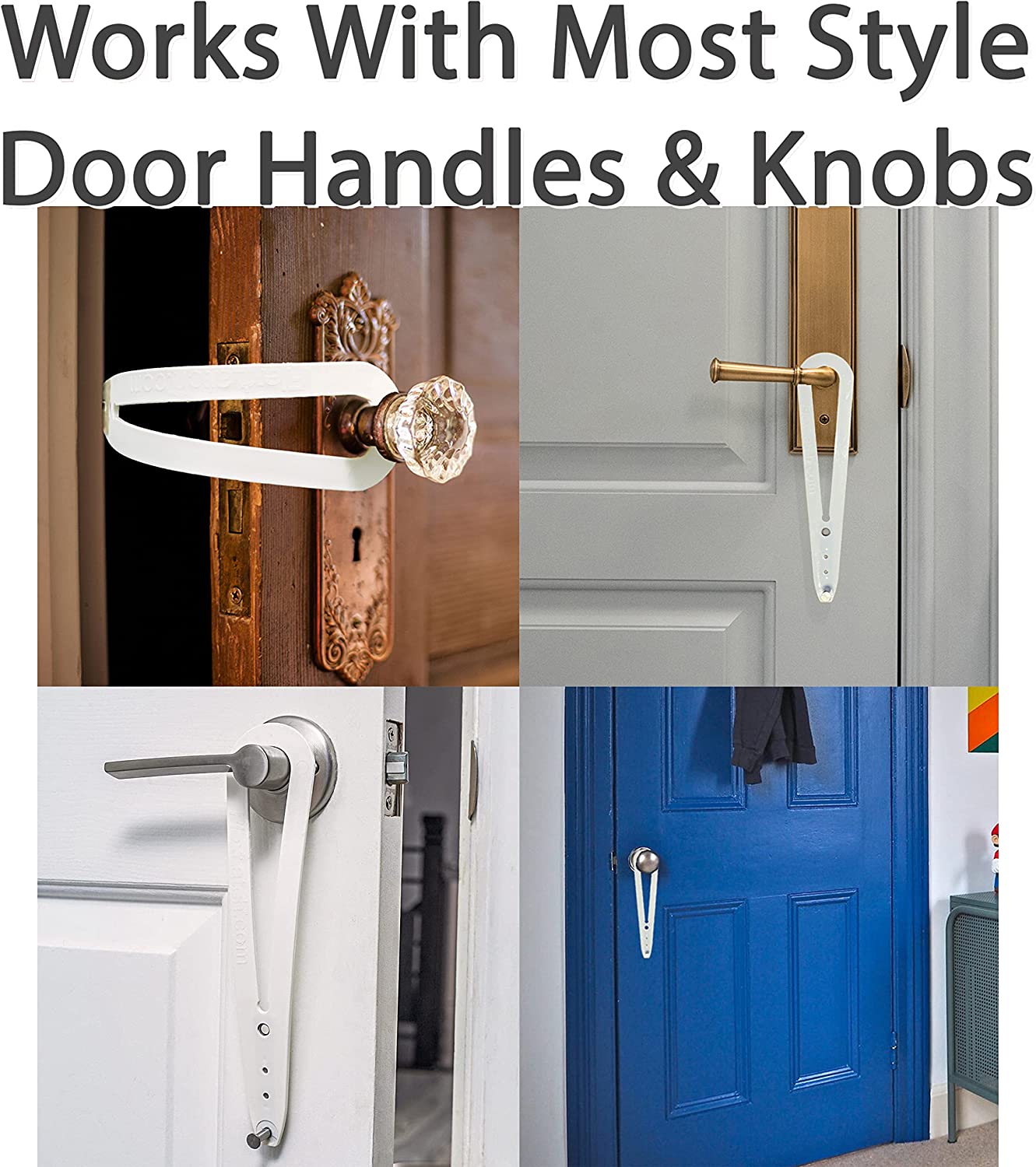 Cat Door Holder Latch - Extra Large Cat Door Alternative Installs Fast Flex Latch Strap Let's Cats in and Keeps Dogs Out of Litter & Food. Safe Baby Proof One Piece No Measuring Extra Easy