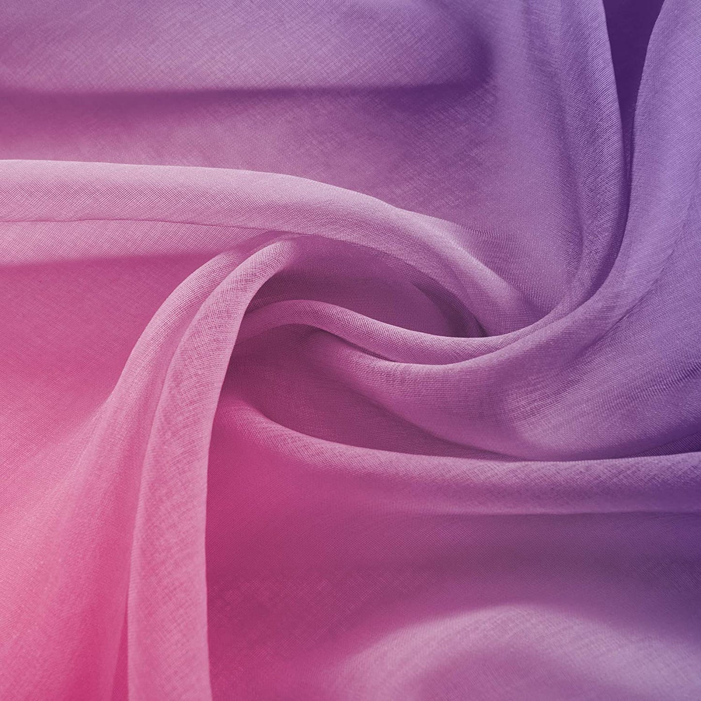 Ombre Sheer Curtains for Bedroom 2 Pieces Set Reversible Pink and Purple