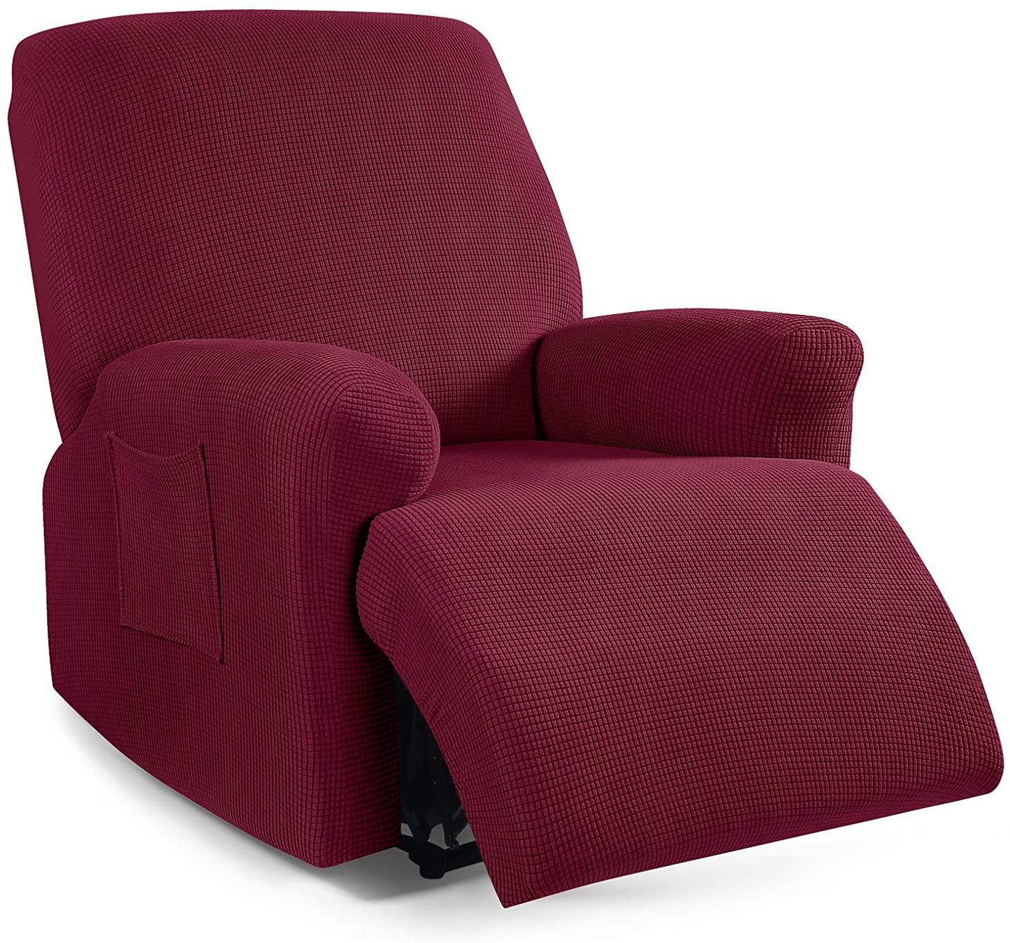 Recliner Sofa Covers Stretch for 1/2/3 Seats Jacquard Pattern Furniture Protector, Burgundy