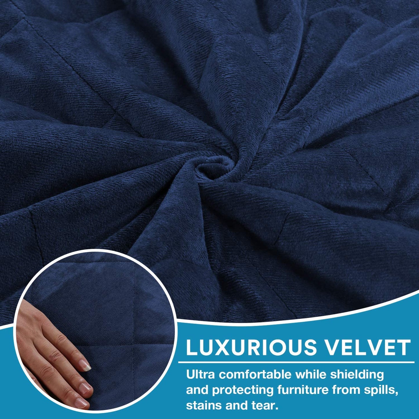 Recliner Covers Velvet Slip Resistant Recliner Sofa Slipcover Seat  Couch Furniture Protector with Elastic Straps Recliner Cover - Navy
