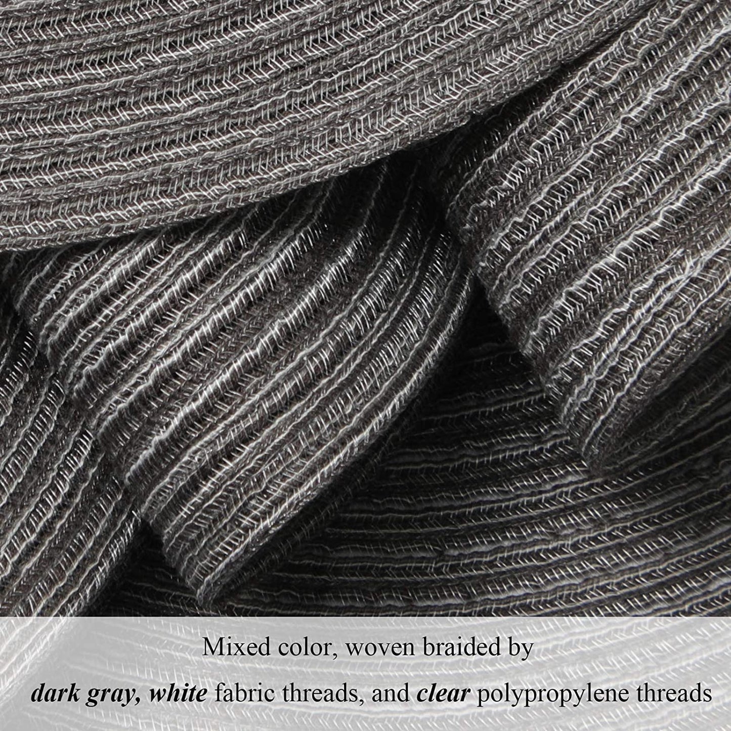 Round Placemats Set of 4/6/8 for Dining Tables 14 inch Cotton Braided Placemats Washable Reversible for Kitchen Holiday Party(Grey）
