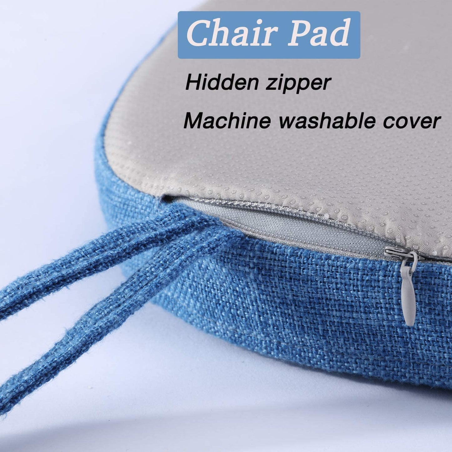 Chair Cushion with Ties for Dining Chairs(1/4/6/8 PCS, Blue)