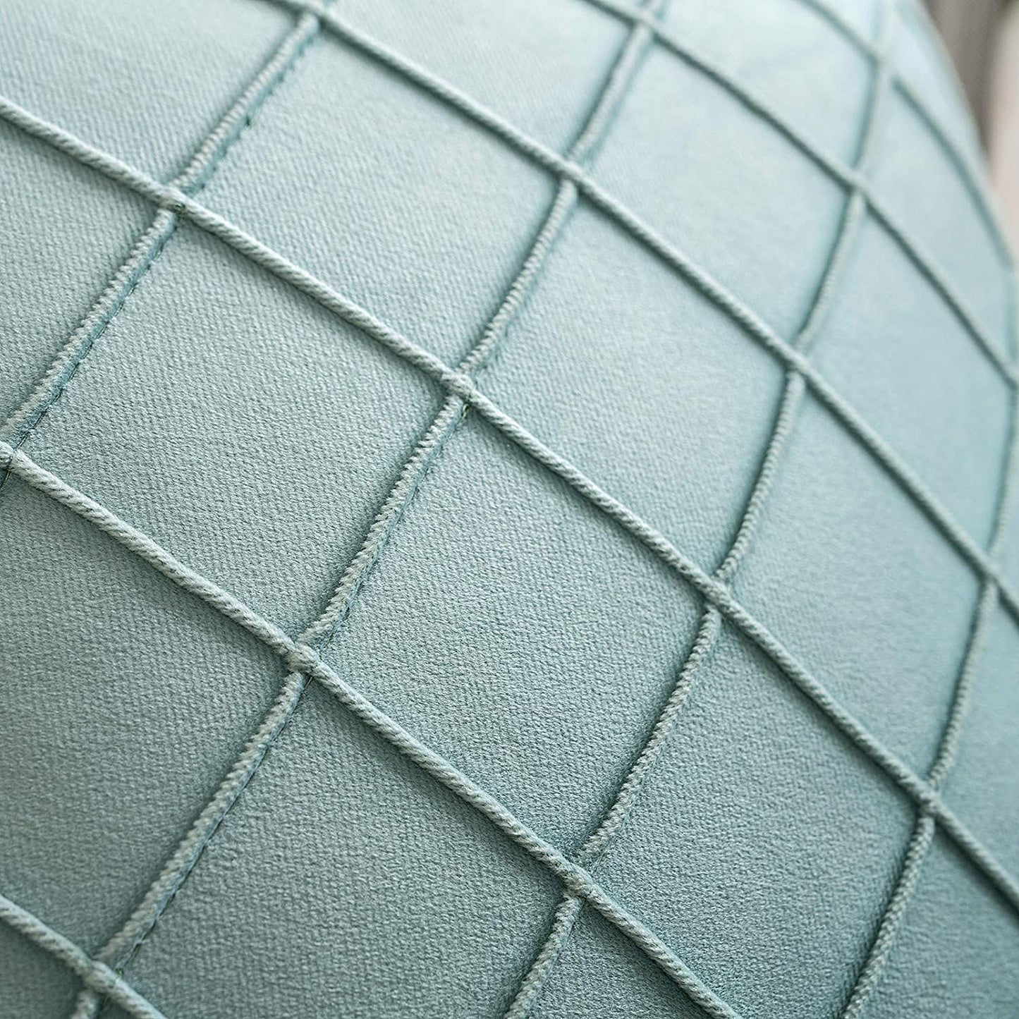 Velvet Throw Pillow Square Soft Couch Pillows Set of 2 (Inserts + Pillow Covers,Aqua Green)
