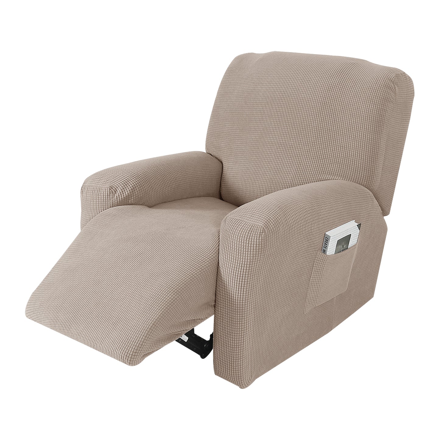 Recliner Sofa Covers Stretch for 1/2/3 Seats Jacquard Pattern Furniture Protector, Sand