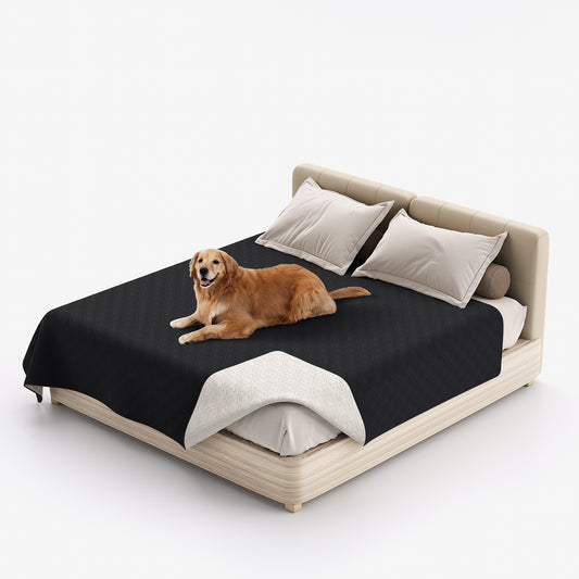 Waterproof Dog Bed Cover Pet Blanket with Anti-Slip Back for Furniture Bed Couch Sofa-Black