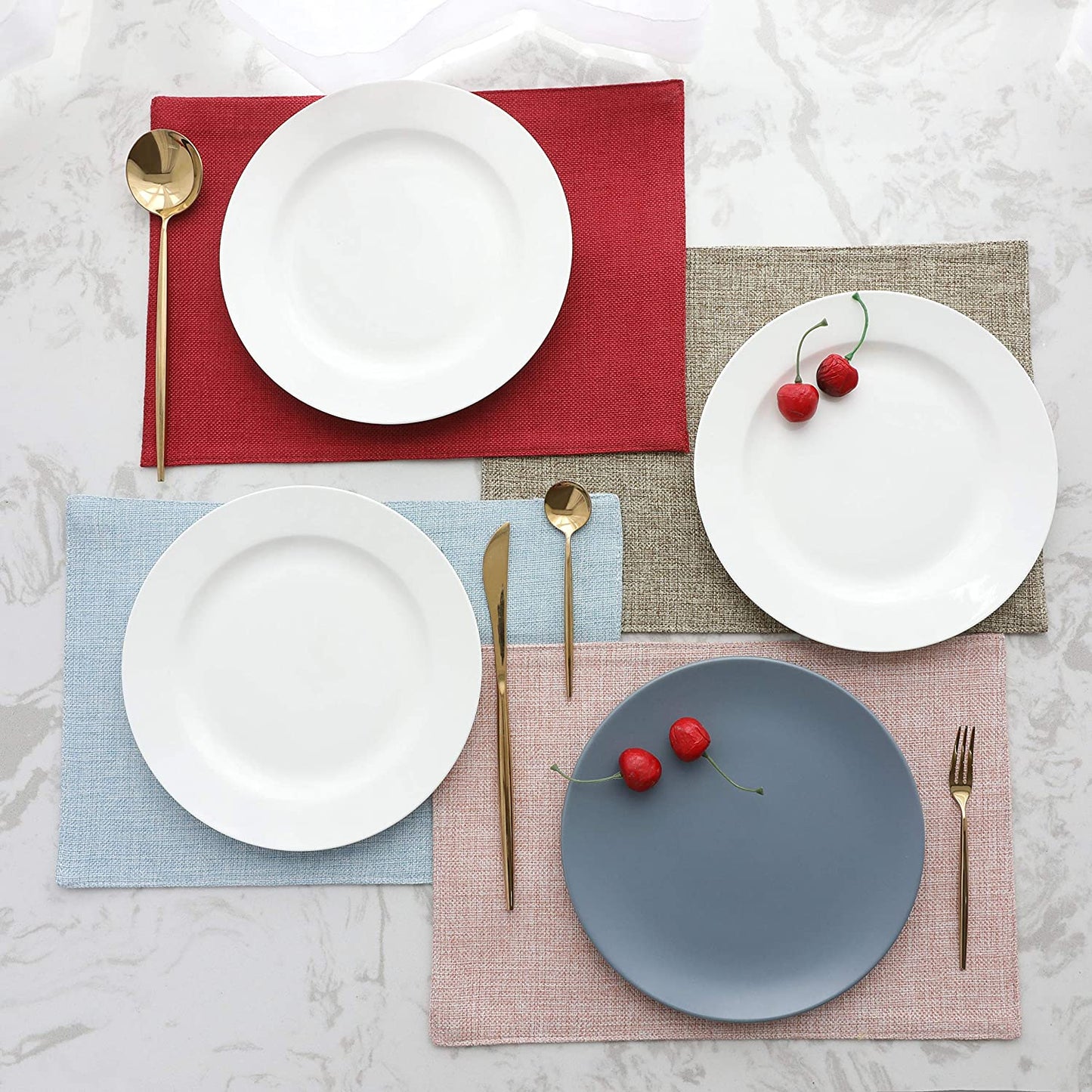 Pink Placemats Set of 4/6/8 Table Place Mats Mother's Day Decorations Blush Placemats Washable Place Mats for Dining Kitchen Restaurant Table