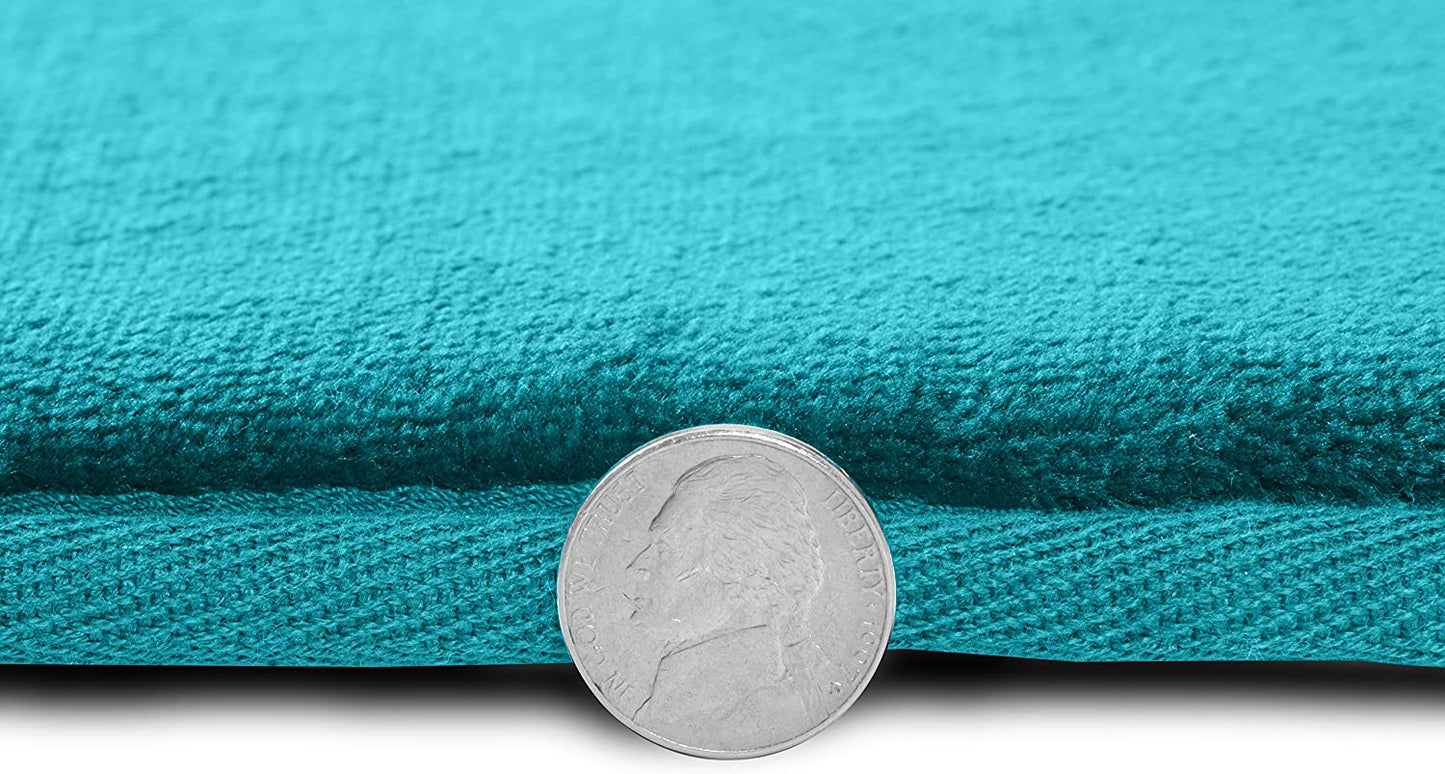 Bathroom Rugs Memory Foam Bath Mat Set for Bathroom, Non Slip Absorbent Velvet - Fast Drying –Bathroom Rug and Contour Rug Set 3 Piece -Teal