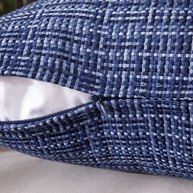 Outdoor Waterproof Throw Pillows Pack of 2, Navy