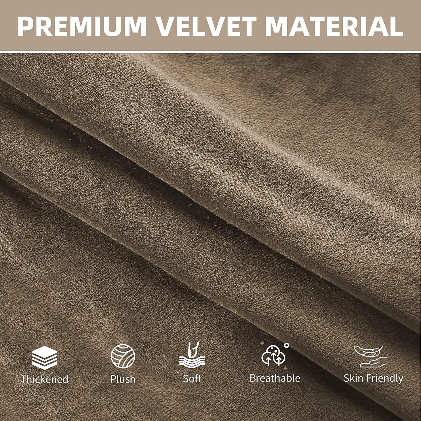 Armless Velvet Accent Chair Slipcover High Stretch Chair Covers with Elastic Bottom Removable Chair Slipcover Without Arms for Living Room Hotel, Taupe