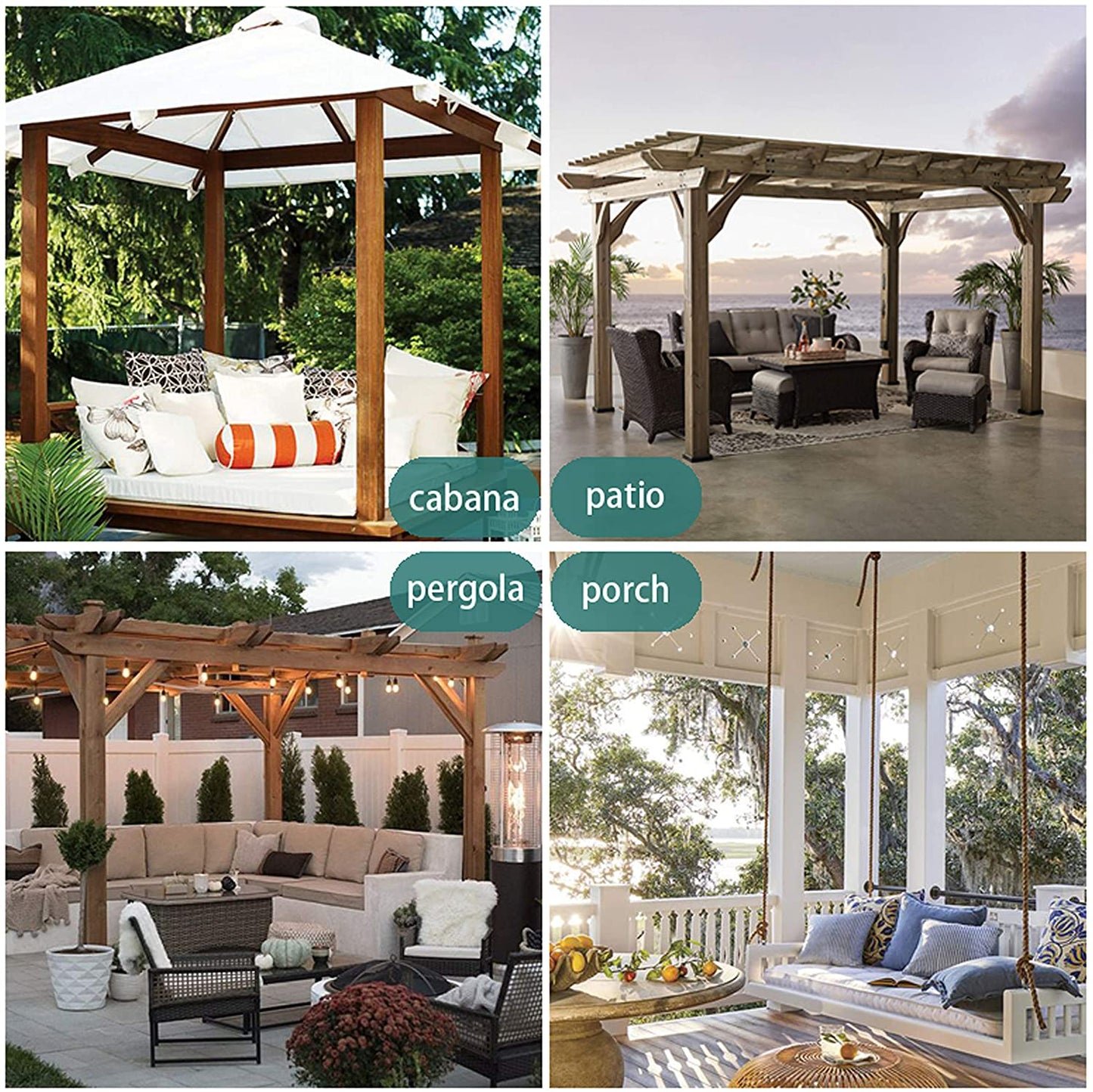 Outdoor Curtain for Patio - 2 Panels Waterproof Tab Top Panels, Linen