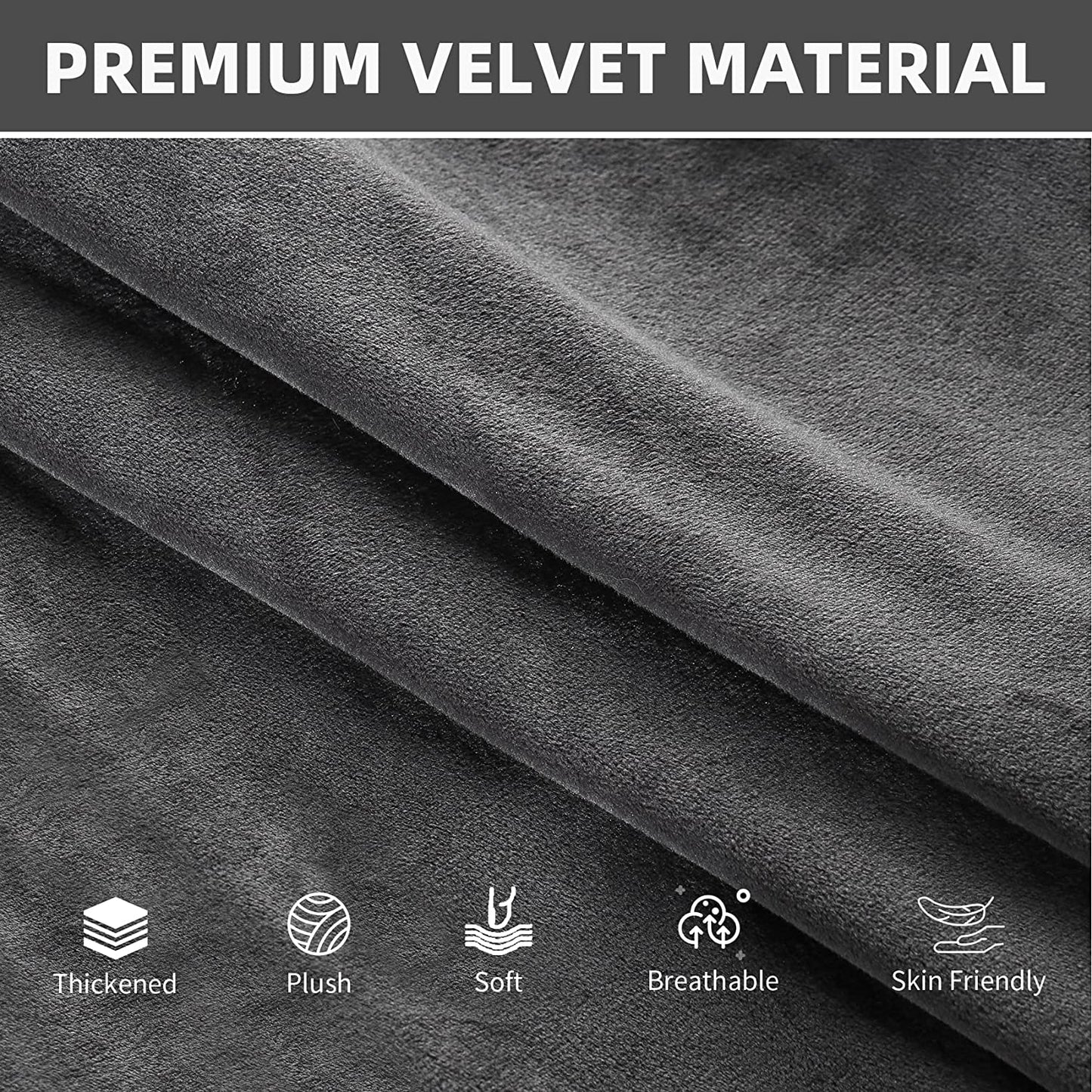Armless Velvet Accent Chair Slipcover High Stretch Chair Covers with Elastic Bottom Removable Chair Slipcover Without Arms for Living Room Hotel, Grey