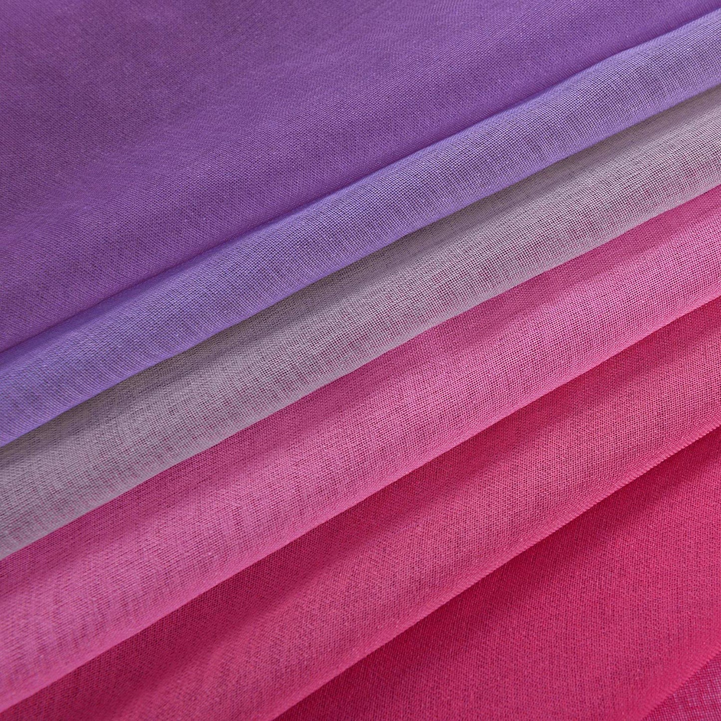 Ombre Sheer Curtains for Bedroom 2 Pieces Set Reversible Pink and Purple