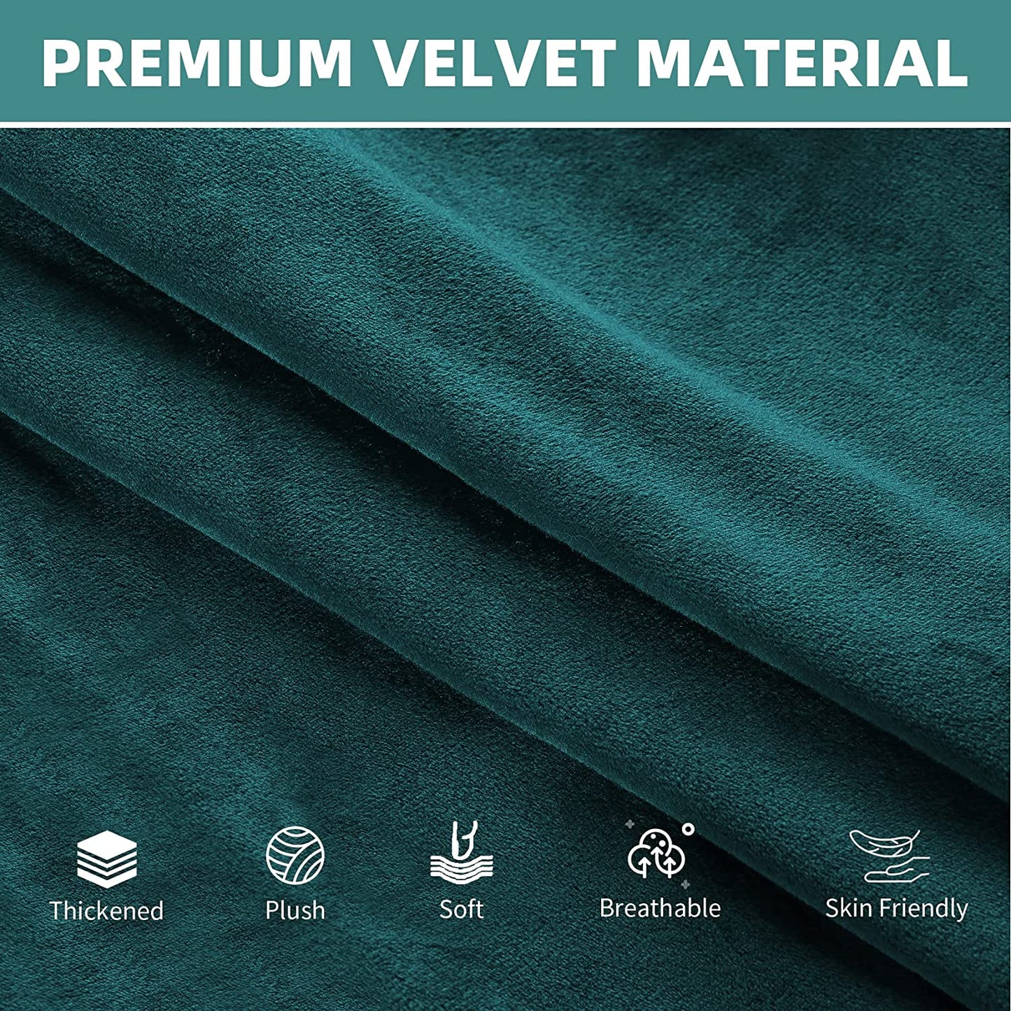 Armless Velvet Accent Chair Slipcover High Stretch Chair Covers with Elastic Bottom Removable Chair Slipcover Without Arms for Living Room Hotel, Dark Teal