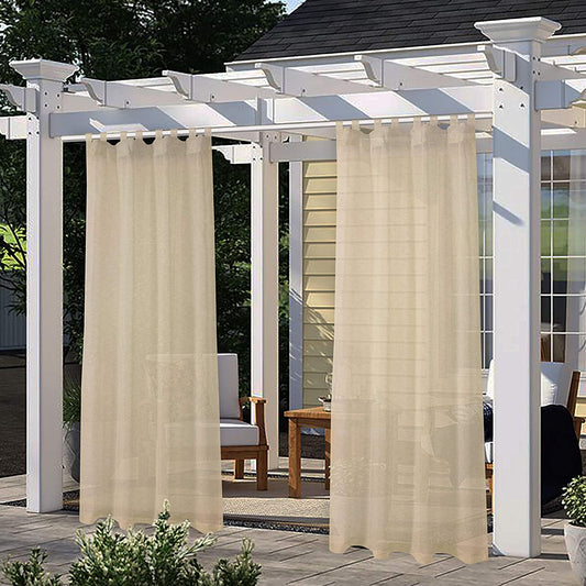 Outdoor Curtain for Patio - 2 Panels Waterproof Tab Top Panels, Linen