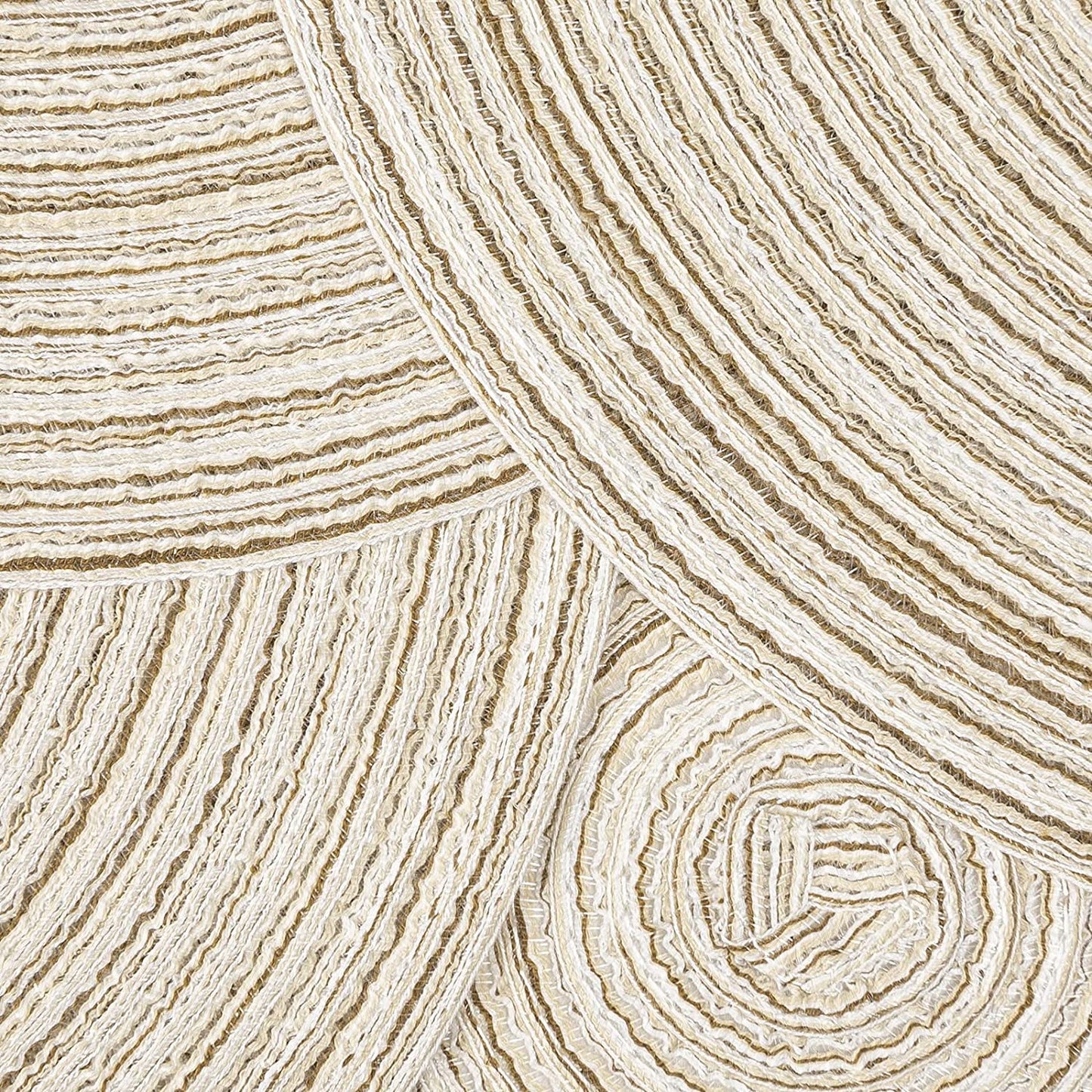 Round Placemats Set of 4/6/8 for Dining Tables 14 inch Cotton Braided Placemats Washable Reversible for Kitchen Holiday Party(Ivory）