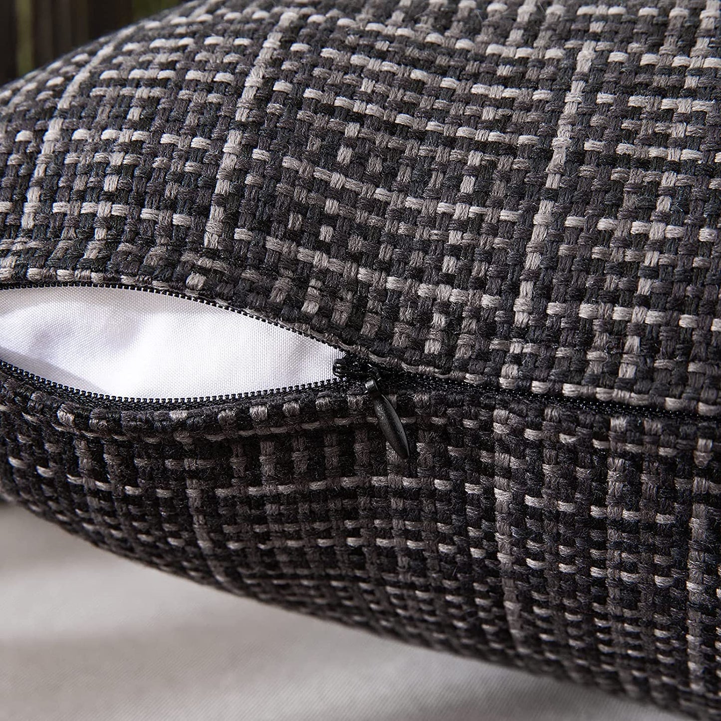 Outdoor Waterproof Throw Pillows Pack of 2, Black