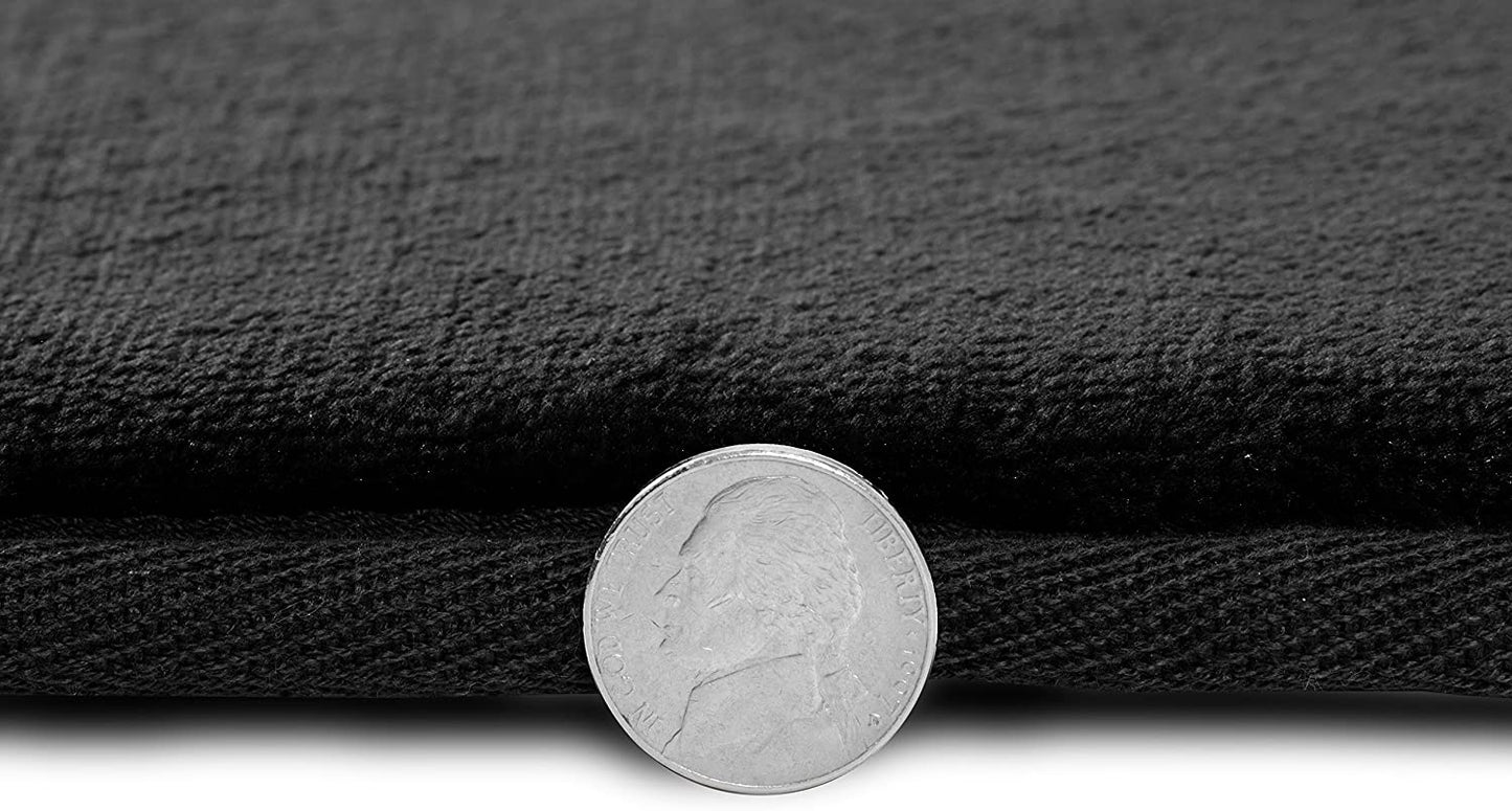 Bathroom Rugs Memory Foam Bath Mat Set for Bathroom, Non Slip Absorbent Velvet - Fast Drying –Bathroom Rug and Contour Rug Set 3 Piece - Black