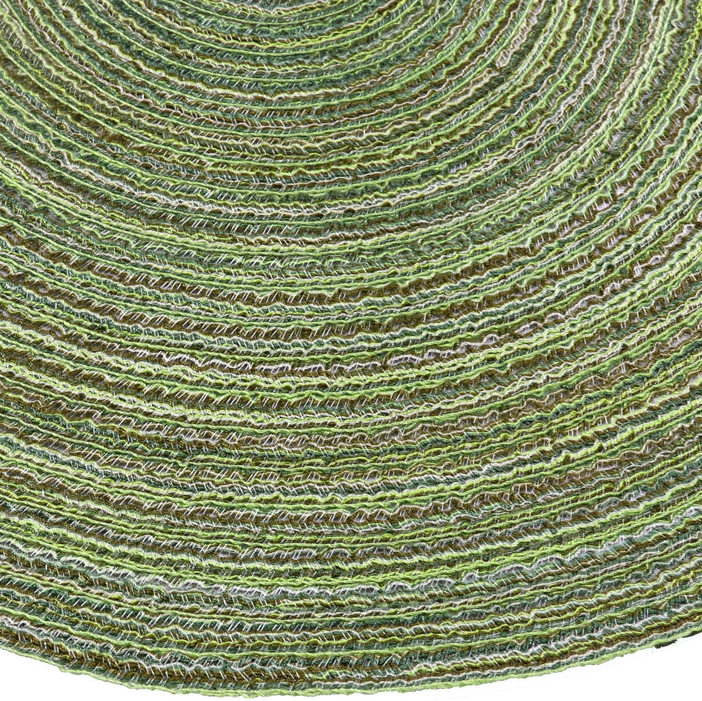 Round Placemats Set of 4/6/8 for Dining Tables 14 inch Cotton Braided Placemats Washable Reversible for Kitchen Holiday Party(Green）