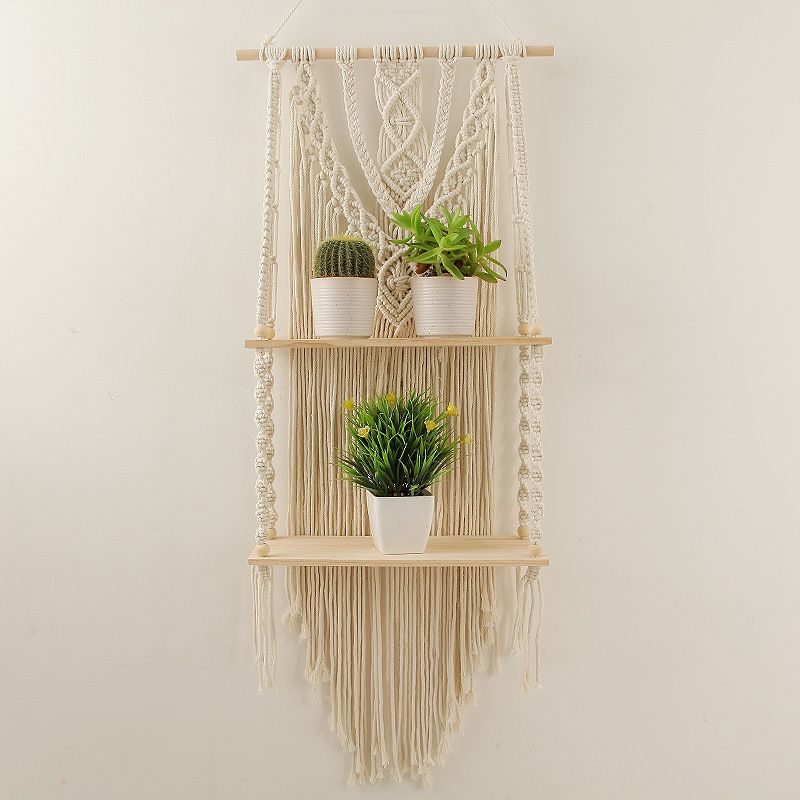 Wall Hanging Decor, Geometric Woven Tapestry Rack,Chic Cotton Handmade Bohemian Art, 44 x 105cm