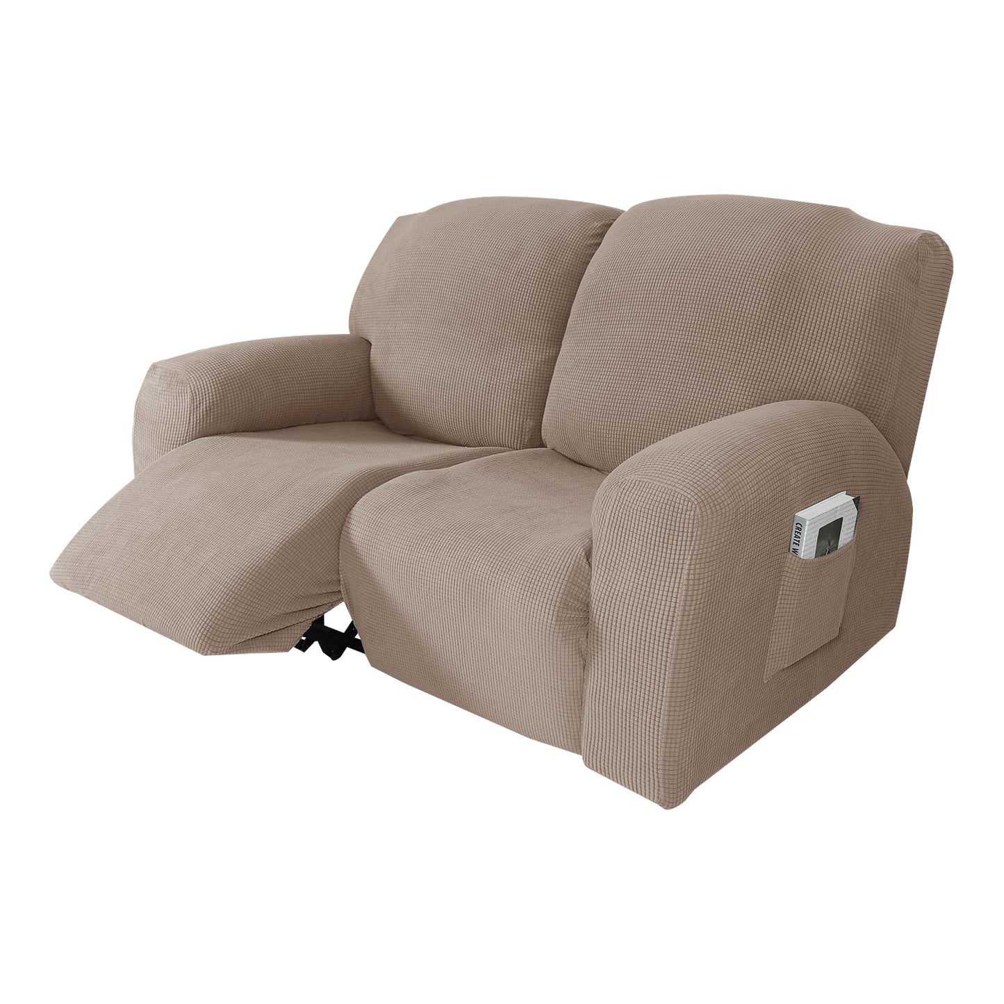 Recliner Sofa Covers Stretch for 1/2/3 Seats Jacquard Pattern Furniture Protector, Sand