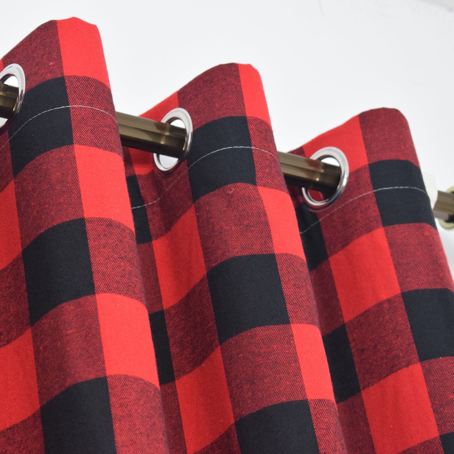 Outdoor Curtains for Patio Waterproof, Red and Black