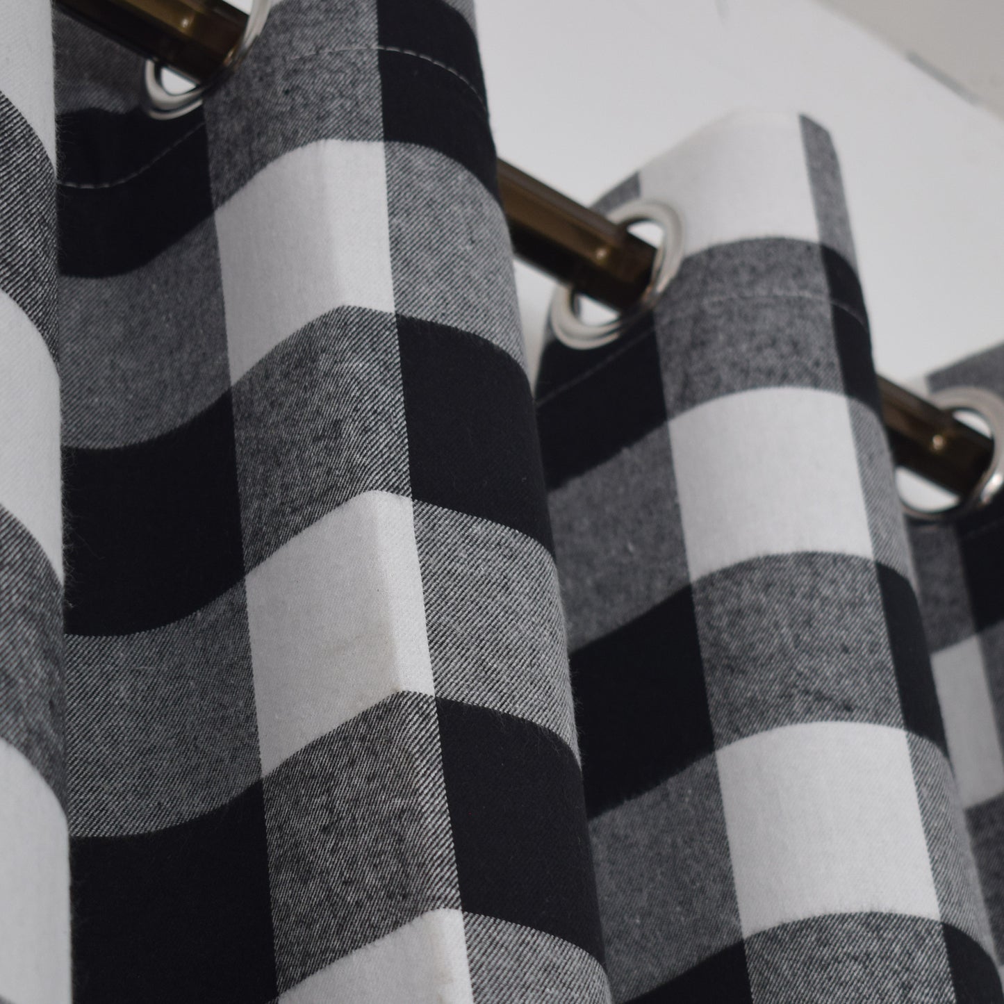 Outdoor Curtains for Patio Waterproof, Black and White