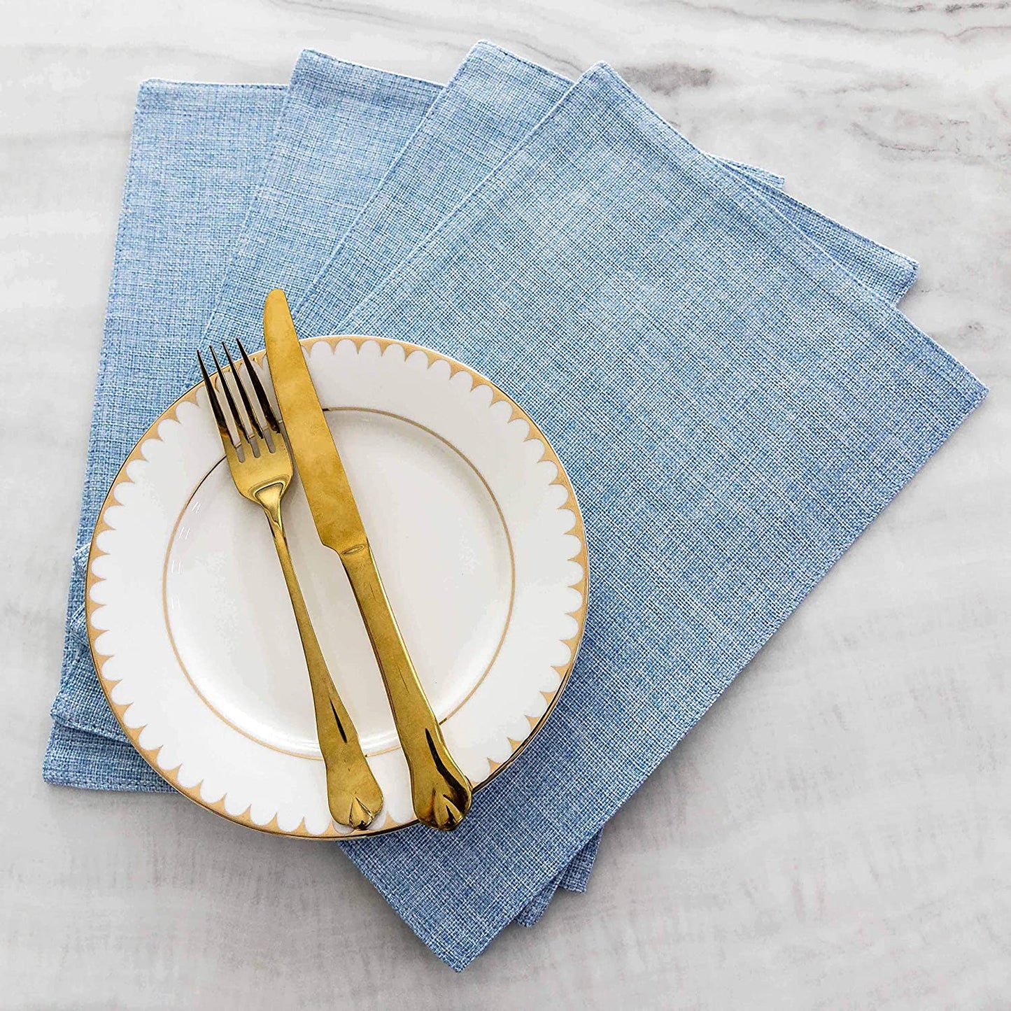 Blue Placemats Set of 4/6/8 Table Place Mats Mother's Day Decorations Blush Placemats Washable Place Mats for Dining Kitchen Restaurant Table