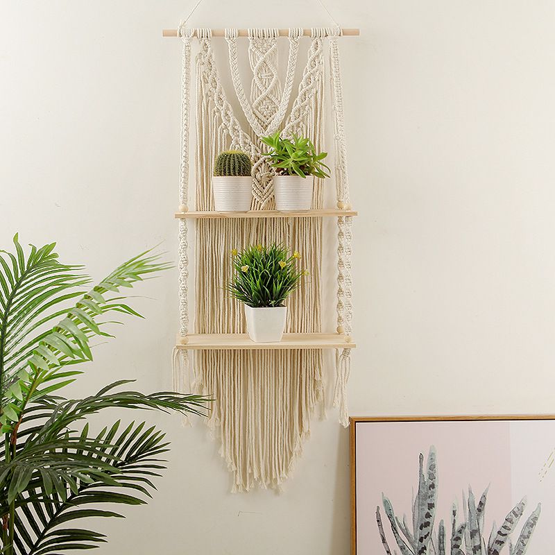 Wall Hanging Decor, Geometric Woven Tapestry Rack,Chic Cotton Handmade Bohemian Art, 44 x 105cm
