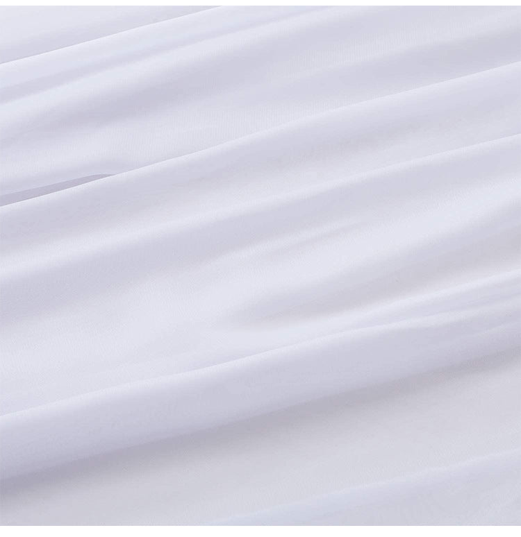 White Sheer Window Scarf Valance for Draping Curtain Toppers for Wedding Party Girls Room Bed Canopy Scarves