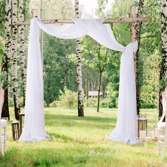 White Sheer Window Scarf Valance for Draping Curtain Toppers for Wedding Party Girls Room Bed Canopy Scarves