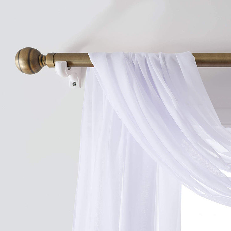 White Sheer Window Scarf Valance for Draping Curtain Toppers for Wedding Party Girls Room Bed Canopy Scarves