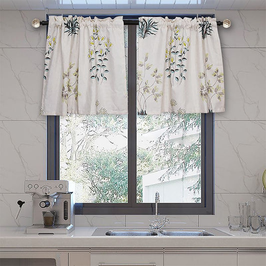 2x Herbs Printed Valances for Windows Rod Pocket Window Valance for Kitchen Living Room